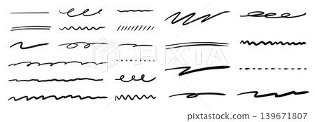 Handwritten line set_black 139671807