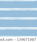 Blue watercolor horizontal stripe seamless pattern on a dark blue background. Hand painted texture. 139671987