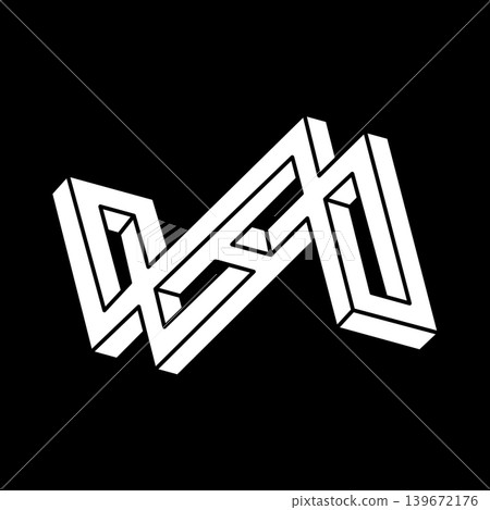 Optical illusion shapes. Optical art object. Impossible figure. Line art. Optical illusion shapes. Optical art object. Impossible figure. Line art. 139672176