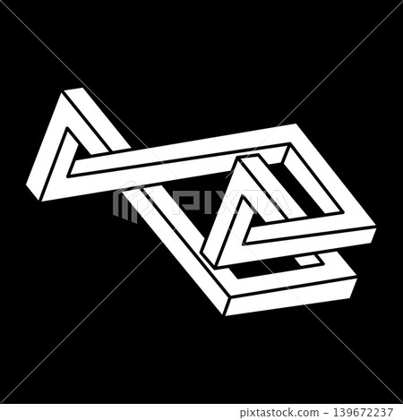 Impossible objects. Escher paradox. Line geometric shapes. Optical illusion figure. Impossible objects. Escher paradox. Line geometric shapes. Optical illusion figure. 139672237