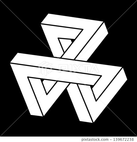 Optical illusion shapes. Optical art object. Impossible figure. Sacred geometry. 139672238