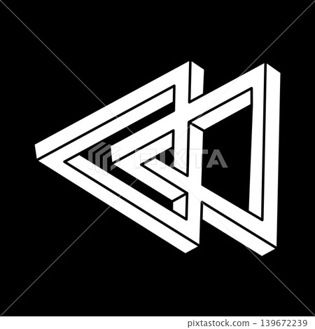 Impossible shapes logo design, optical illusion objects. Optical art. Sacred geometry figures. Escher style. Impossible shapes logo design, optical illusion objects. Optical art. Sacred geometry figures. Escher style. 139672239