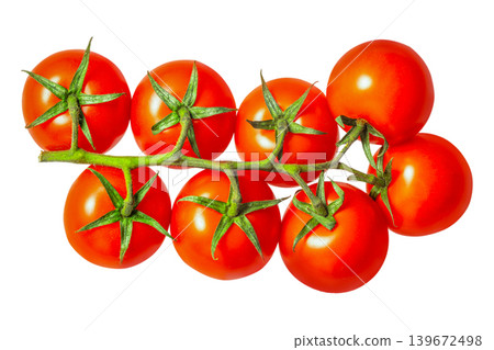 Cherry tomatoes on vine isolated on white background fresh vegetable 139672498