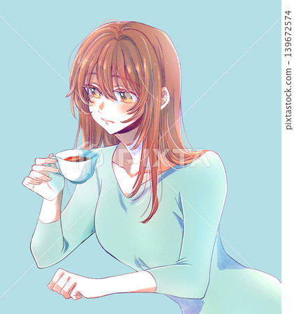 厭倦的女人茶杯 139672574