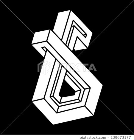 Optical illusion shape. Escher paradox. Impossible object. Optical art figure. Optical illusion shape. Escher paradox. Impossible object. Optical art figure. 139673177