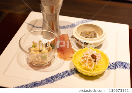 A delicious assortment of Japanese appetizers A delicious assortment of Japanese appetizers 139673551