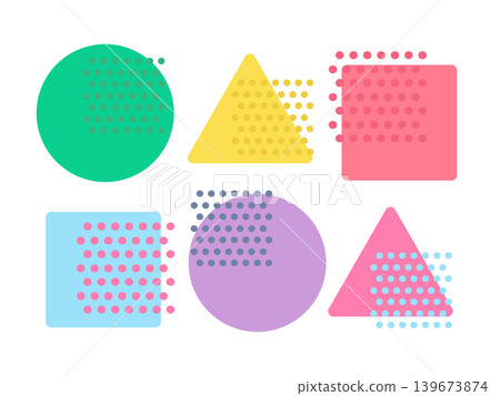 Colorful shape and dot (circle, triangle, square) illustration set Colorful shape and dot (circle, triangle, square) illustration set 139673874
