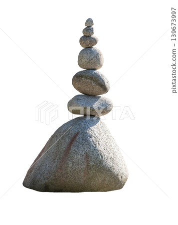 tower with stones balance and harmony isolated on white background 139673997