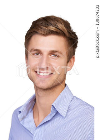 Businessman, portrait and corporate consultant smile by white background for studio about us, professional or company. Face, worker and happy Canada employee with backdrop, confidence or development Businessman, portrait and corporate consultant smile by white background for studio about us, professional or company. Face, worker and happy Canada employee with backdrop, confidence or development 139674232