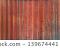 Vertical wooden slat wall with rustic weathered texture background 139674441