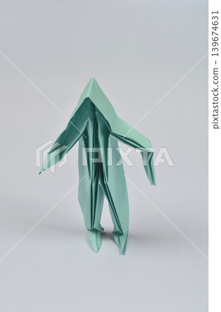 Green Origami Human Figure Green Origami Human Figure 139674631