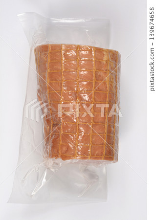 Vacuum Packed Smoked Ham in Netting 139674658