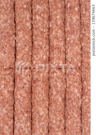 Raw Cevapi Minced Meat Sausages Texture Raw Cevapi Minced Meat Sausages Texture 139674663