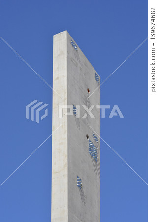 Concrete Pillar with Metal Anchor Bolts Concrete Pillar with Metal Anchor Bolts 139674682