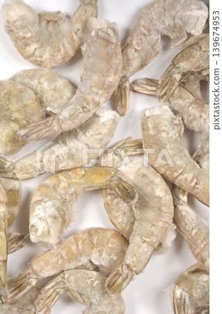 Frozen King Prawns Texture Close Up Frozen King Prawns Texture Close Up 139674953