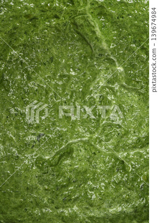 Close up of pureed spinach texture Close up of pureed spinach texture 139674984