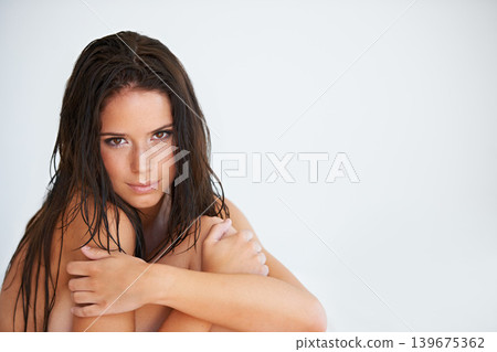 Portrait, bath and woman washing, beauty and self care for hygiene, facial cleaning and advertising wellness treatment. Mockup promo space, home bathroom and girl grooming routine for face skincare Portrait, bath and woman washing, beauty and self care for hygiene, facial cleaning and advertising wellness treatment. Mockup promo space, home bathroom and girl grooming routine for face skincare 139675362
