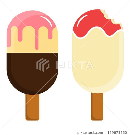 Sweet Summer Popsicle Collection Flat Design 139675560