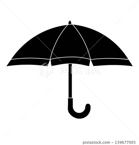 Umbrella Silhouette Icon Isolated on White Background Umbrella Silhouette Icon Isolated on White Background 139677005