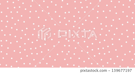 Backdrop polka cover bg background pattern with seamless dots and dot. Vector geometry white texture design for playful sprinkle aop. Beige wall or doodle circle cute confetti. 139677197