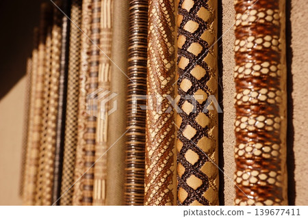 Polynesian sculpture wall art at a Hawaiian resort 139677411