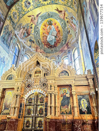 The luxurious interiors of the Church of the Savior on Spilled Blood, St. Petersburg, Russia The luxurious interiors of the Church of the Savior on Spilled Blood, St. Petersburg, Russia 139677554