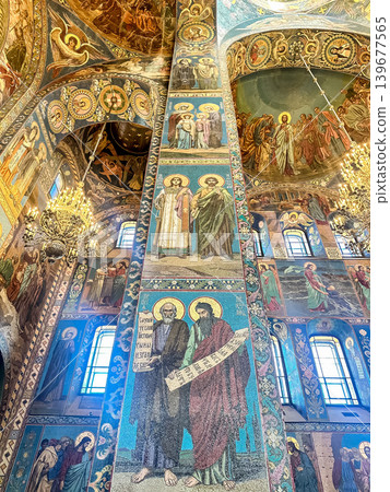 The luxurious interiors of the Church of the Savior on Spilled Blood, St. Petersburg, Russia The luxurious interiors of the Church of the Savior on Spilled Blood, St. Petersburg, Russia 139677565