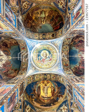 The luxurious interiors of the Church of the Savior on Spilled Blood, St. Petersburg, Russia The luxurious interiors of the Church of the Savior on Spilled Blood, St. Petersburg, Russia 139677567