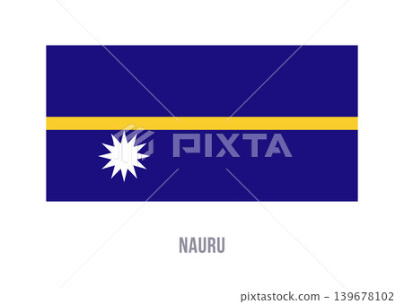 Flat vector illustration of the national flag of Nauru with yellow stripe and white star isolated on a white background. Flat vector illustration of the national flag of Nauru with yellow stripe and white star isolated on a white background. 139678102