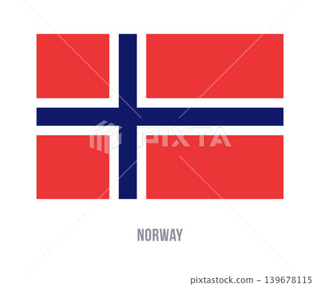 Flat vector illustration of the Norway national flag isolated on a white background for country symbol design. 139678115
