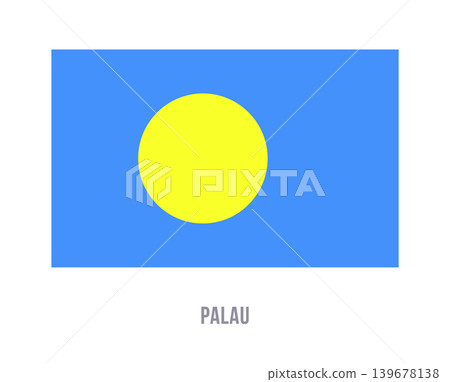 Flat vector illustration of the Palau national flag isolated on a white background for geography and travel design. 139678138