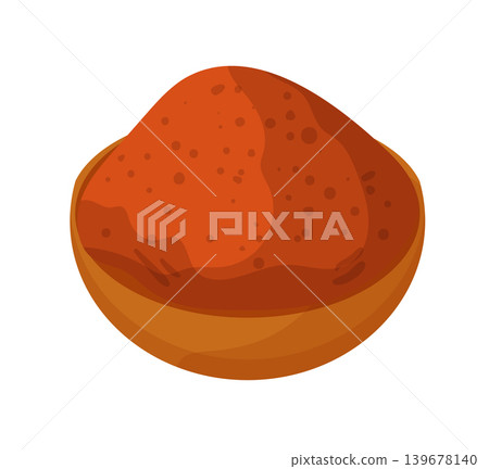 Cartoon vector illustration of paprika powder isolated on a white background for spice and cooking ingredient design. Cartoon vector illustration of paprika powder isolated on a white background for spice and cooking ingredient design. 139678140