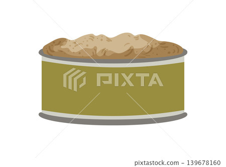 Cartoon vector illustration of canned pet food isolated on a white background for animal food packaging design. Cartoon vector illustration of canned pet food isolated on a white background for animal food packaging design. 139678160
