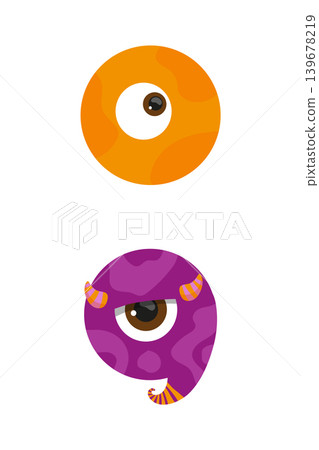 Orange Monster Eye and Purple Semicolon Orange Monster Eye and Purple Semicolon 139678219