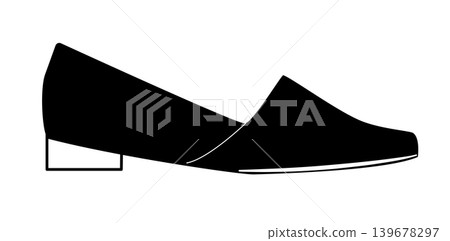 Silhouette illustration of women mule shoes with low heel and closed toe. Elegant fashion footwear vector illustration isolated on white background. Silhouette illustration of women mule shoes with low heel and closed toe. Elegant fashion footwear vector illustration isolated on white background. 139678297