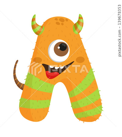 Orange Monster Letter A 139678353