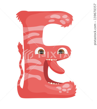 Red Monster Letter E Red Monster Letter E 139678357
