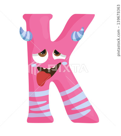 Pink Monster Letter K Pink Monster Letter K 139678363