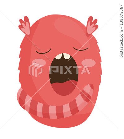 Red Furry Monster Letter O 139678367