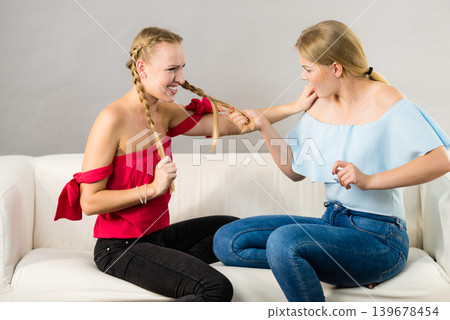 Two women having argue fight Two women having argue fight 139678454