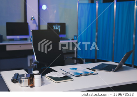 Man, doctor and laptop typing in healthcare research, communication or social media at office desk. Male medical expert working on computer in online search, browsing or chatting on tablet at clinic Man, doctor and laptop typing in healthcare research, communication or social media at office desk. Male medical expert working on computer in online search, browsing or chatting on tablet at clinic 139678538