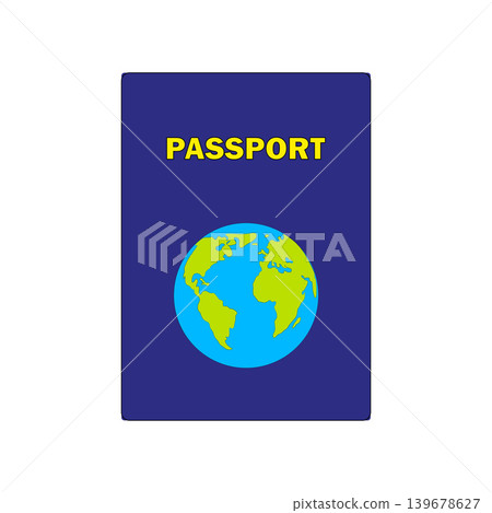 Passports with map isolated on white background Passports with map isolated on white background 139678627