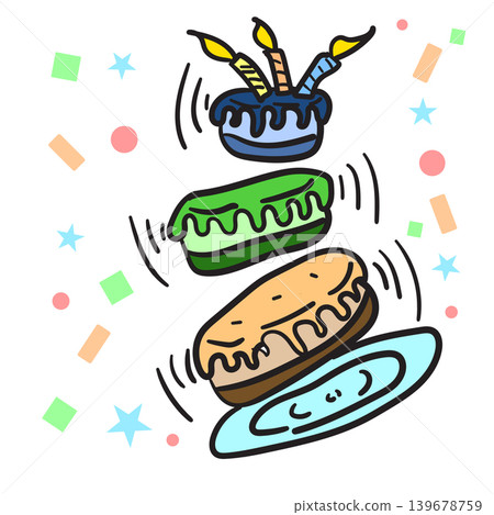 cake cartoon pastel art happy design cake cartoon pastel art happy design 139678759