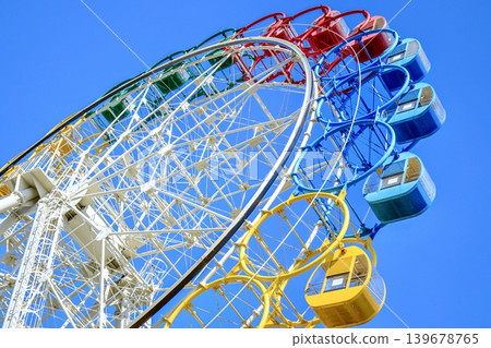Colorful Ferris wheel at Horiuchi Park in Anjo City 139678765
