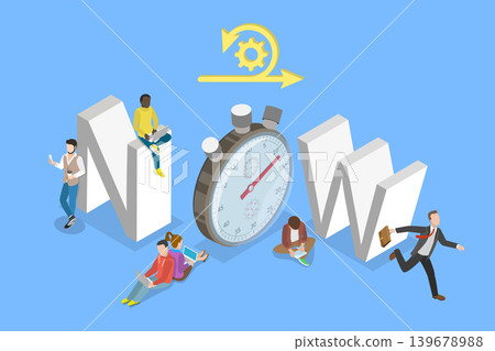 3D Isometric Flat Vector Illustration of Act Now, Urgency In Action 139678988