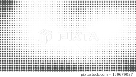 Halftone dot pattern creates dynamic gradient background. Vintage comic-style graphic texture with geometric elements perfect for modern design layouts and print materials. Halftone dot pattern creates dynamic gradient background. Vintage comic-style graphic texture with geometric elements perfect for modern design layouts and print materials. 139679087