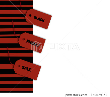 Black friday sale with gift tags on white background Black friday sale with gift tags on white background 139679142