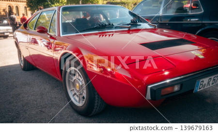 Berlin, Germany - May 2, 2026: Classic Red Ferrari Dino at Oldtimer Event 139679163