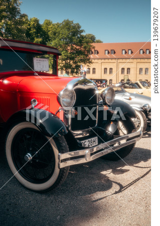 Berlin, Germany - May 2, 2026: Vintage Ford Model A at Outdoor Oldtimer Show Berlin, Germany - May 2, 2026: Vintage Ford Model A at Outdoor Oldtimer Show 139679207