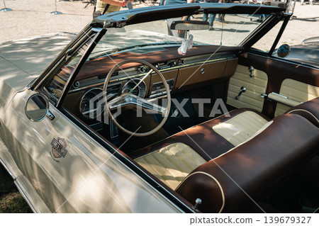Berlin, Germany - May 2, 2026: Vintage Convertible Interior Display Berlin, Germany - May 2, 2026: Vintage Convertible Interior Display 139679327